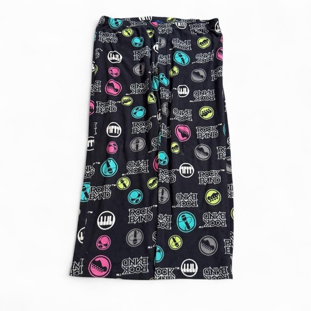 Rock Band Fuzzy Pajama Pants Size Large Y2K 2000s 2010 Loungewear